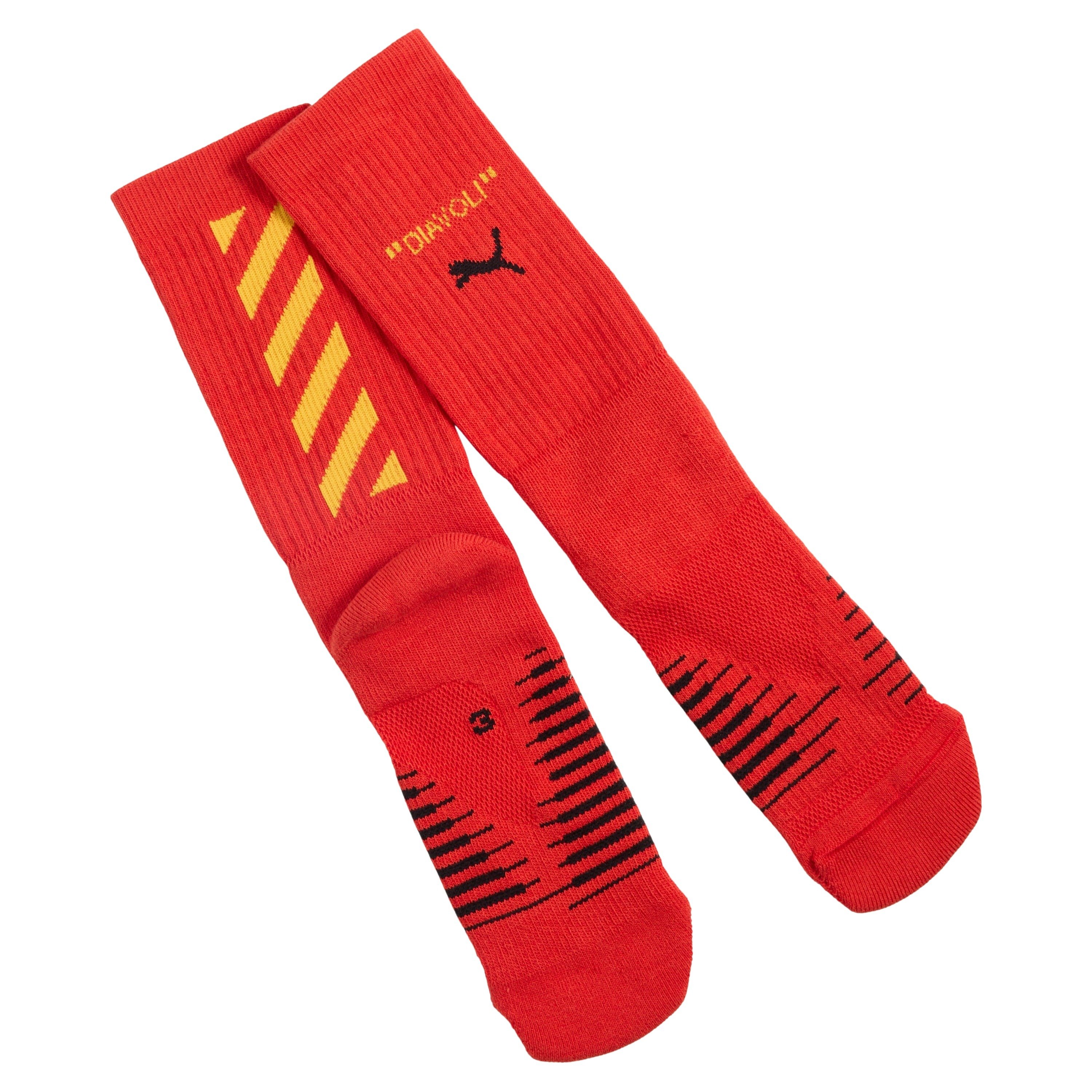 AC Milan X Off-White Crew Voetbalsokken Rood Geel