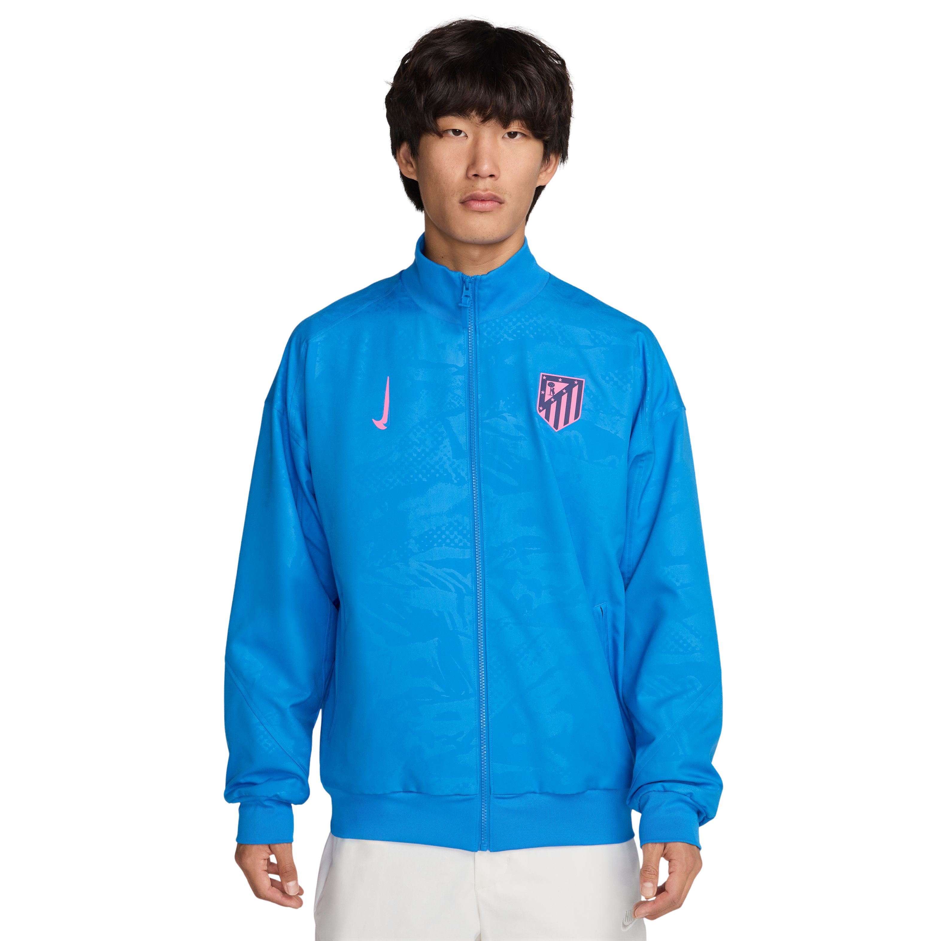 Atletico Madrid Anthem Trainingsjack 2024-2025 Blauw Roze