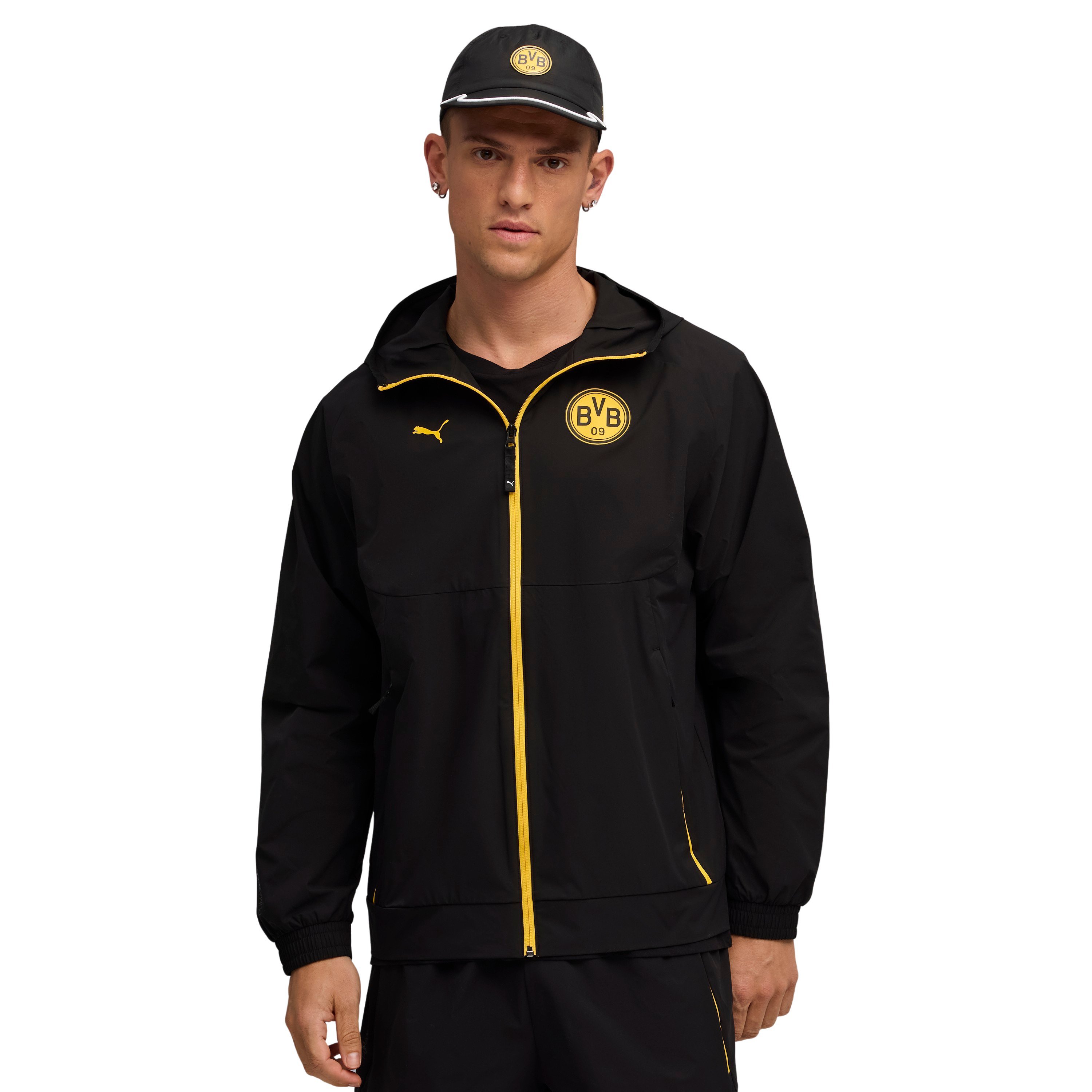 Borussia Dortmund tech Trainingsjack Woven 2025-2026 Zwart Geel