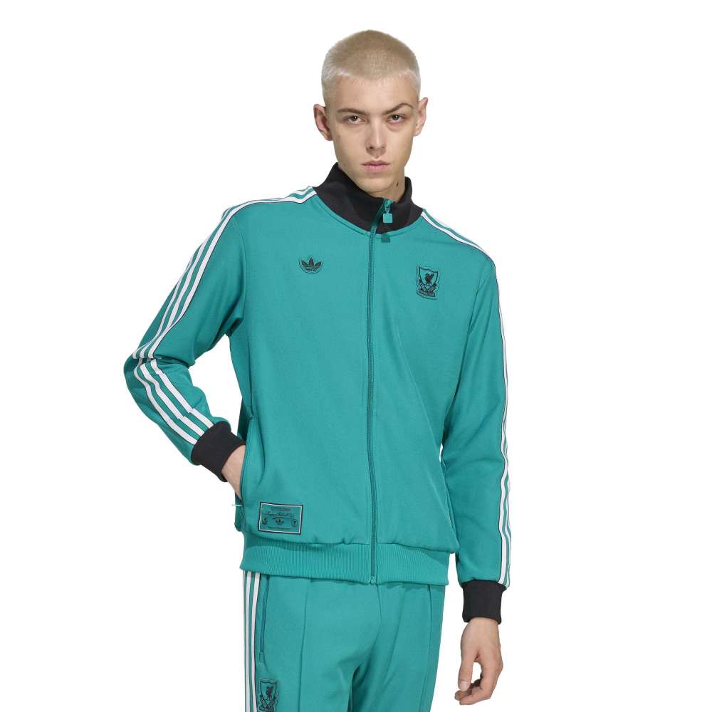 Adidas Liverpool Terrace Icons Trainingsjack Groen Wit Zwart