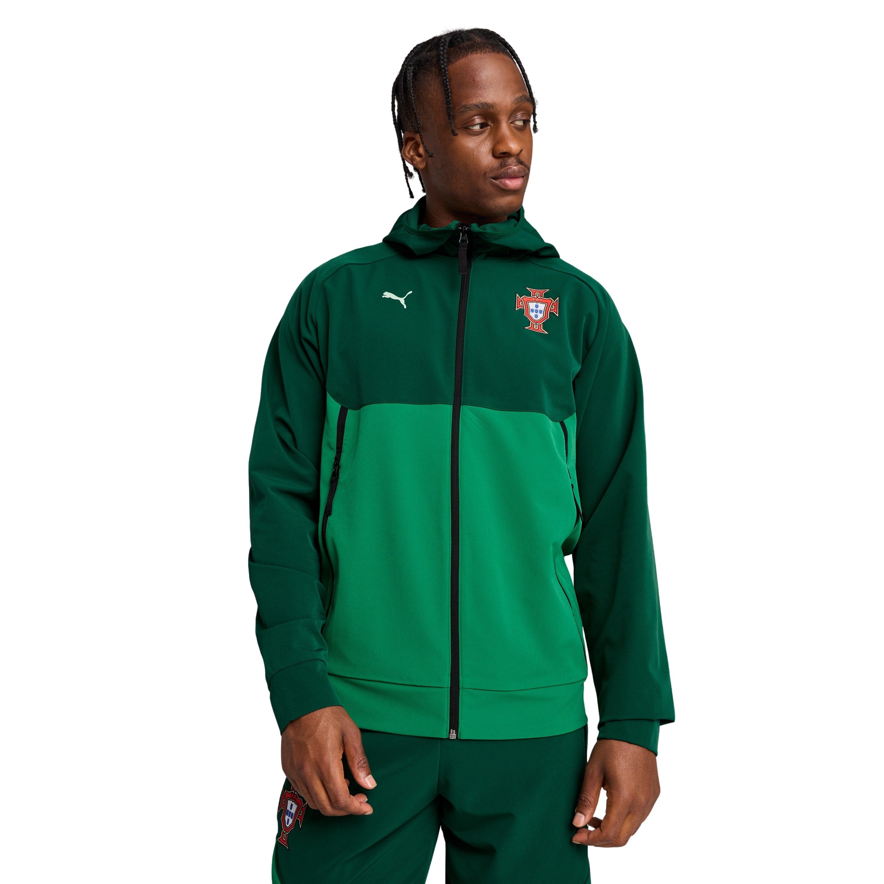 Portugal tech Woven Trainingsjack 2025-2026 Donkergroen Groen Wit