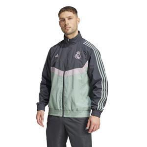 Adidas Real Madrid Woven Trainingsjack 2024-2025 Donkergrijs Groen Paars