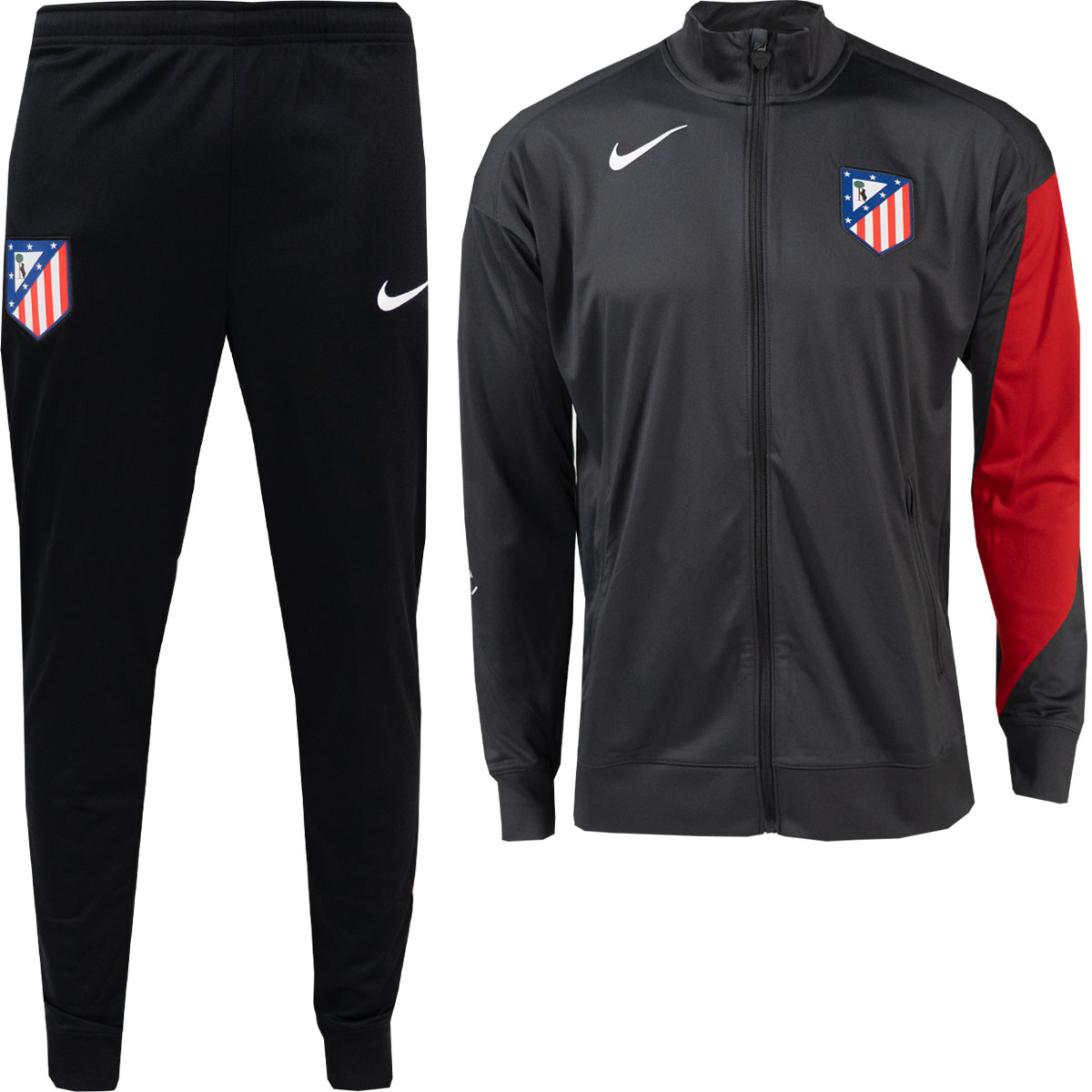 Atletico Madrid Strike Trainingspak Full-Zip 2025-2026 Grijs Zwart Rood Wit