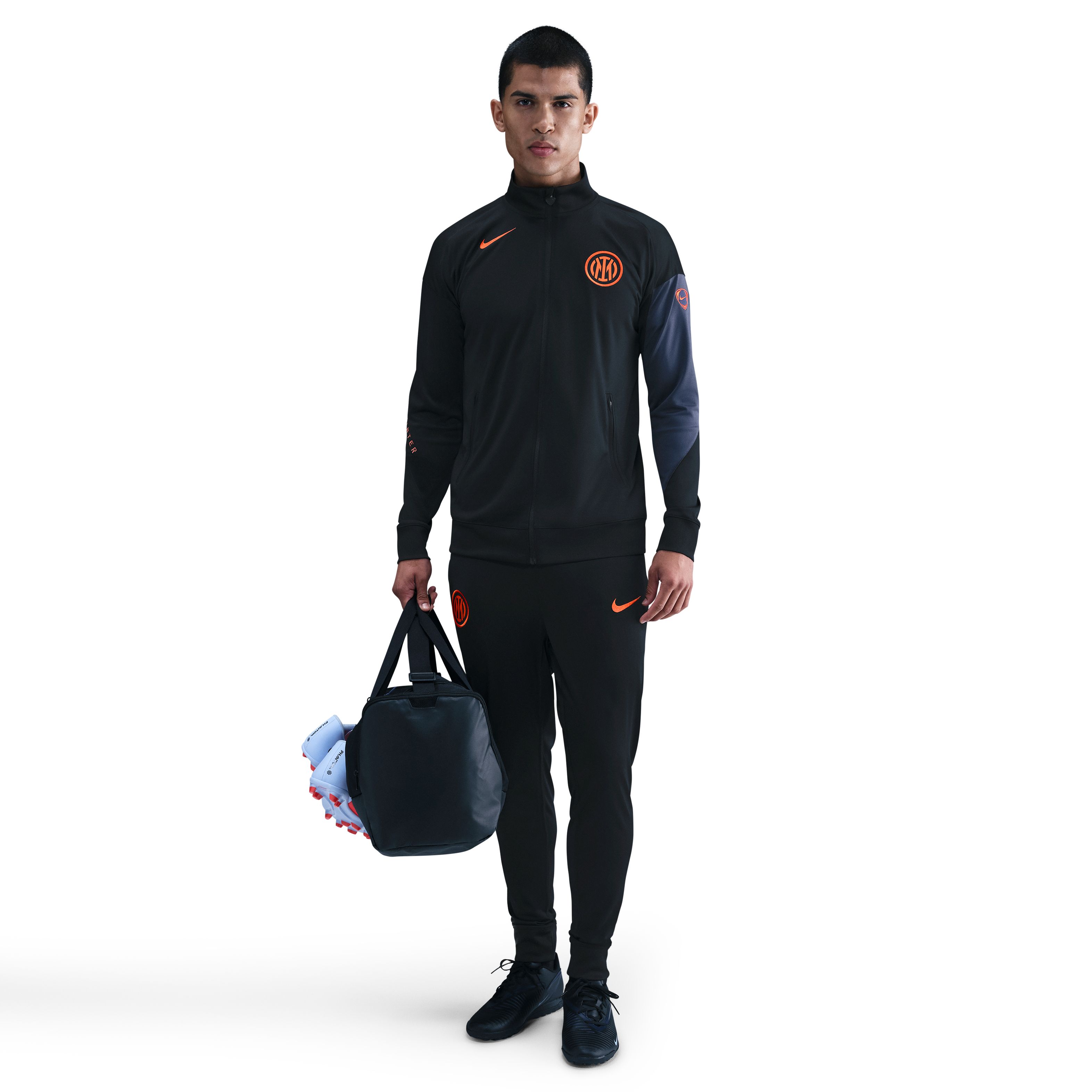 Inter Milan Strike Trainingspak Full-Zip 2025-2026 Zwart Donkerblauw Oranje