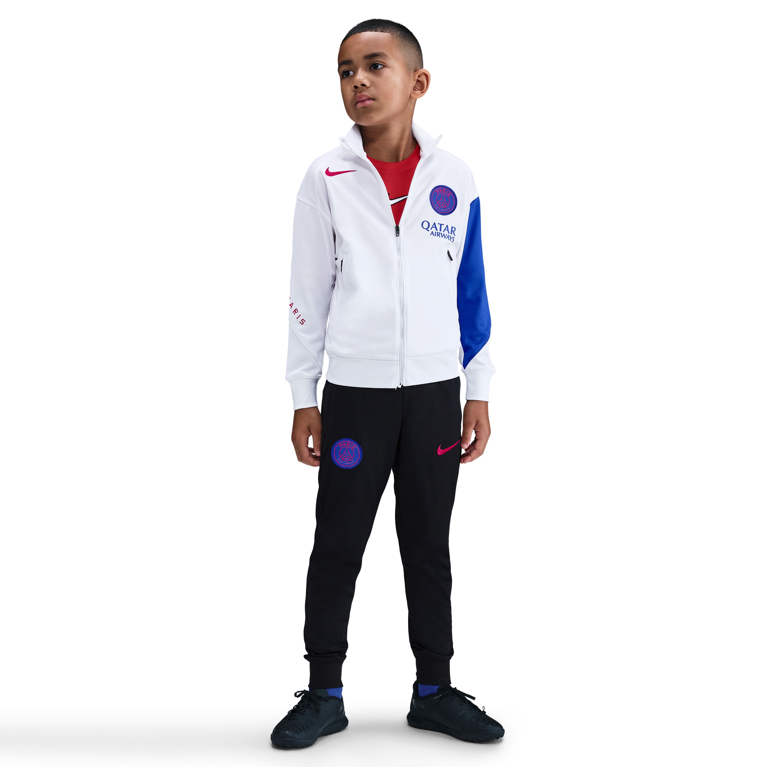 Nike Paris Saint-Germain Strike Trainingspak Full-Zip 2025-2026 Kids Wit Zwart Blauw Rood