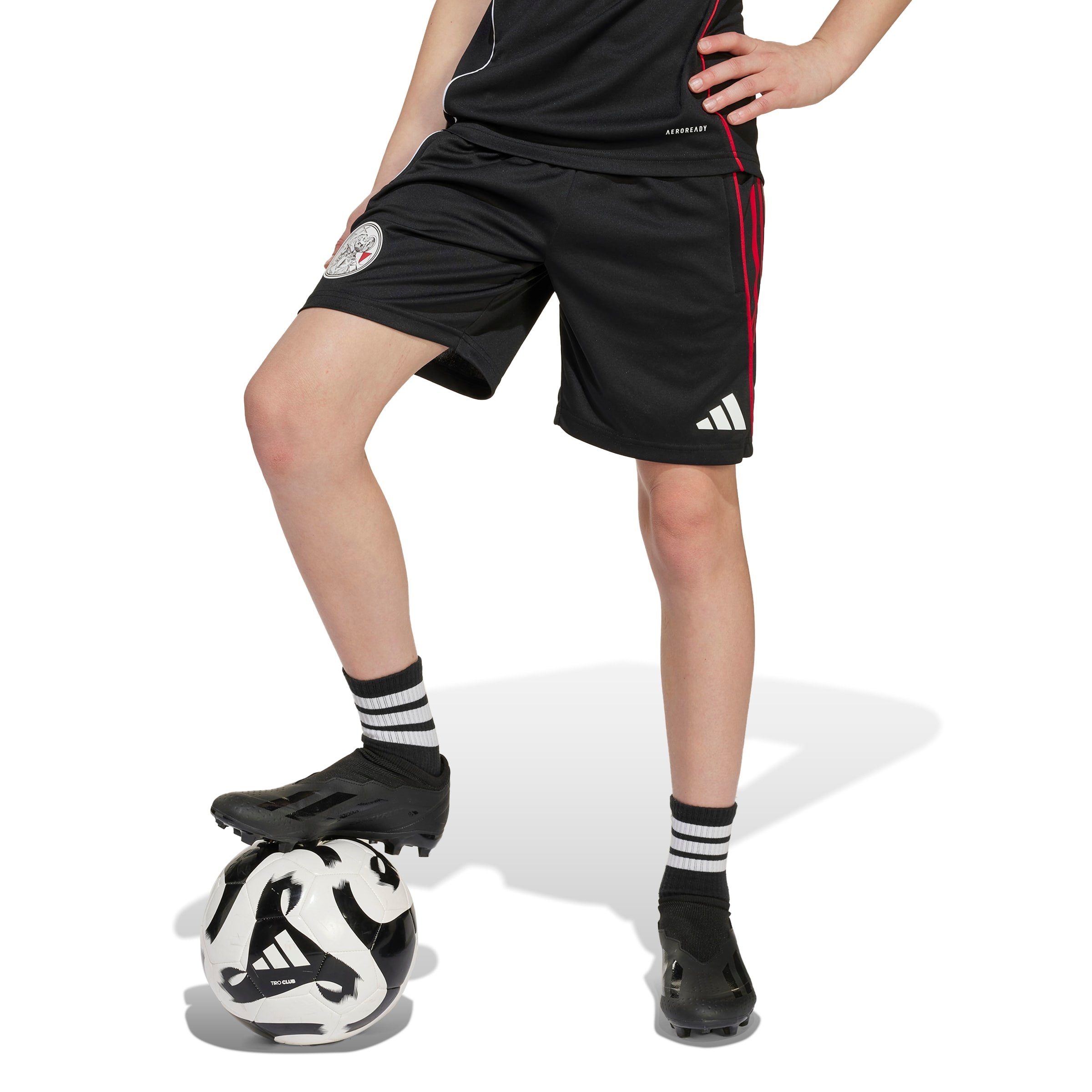 Adidas Ajax Trainingsbroekje 2025-2026 Kids Zwart Wit Rood