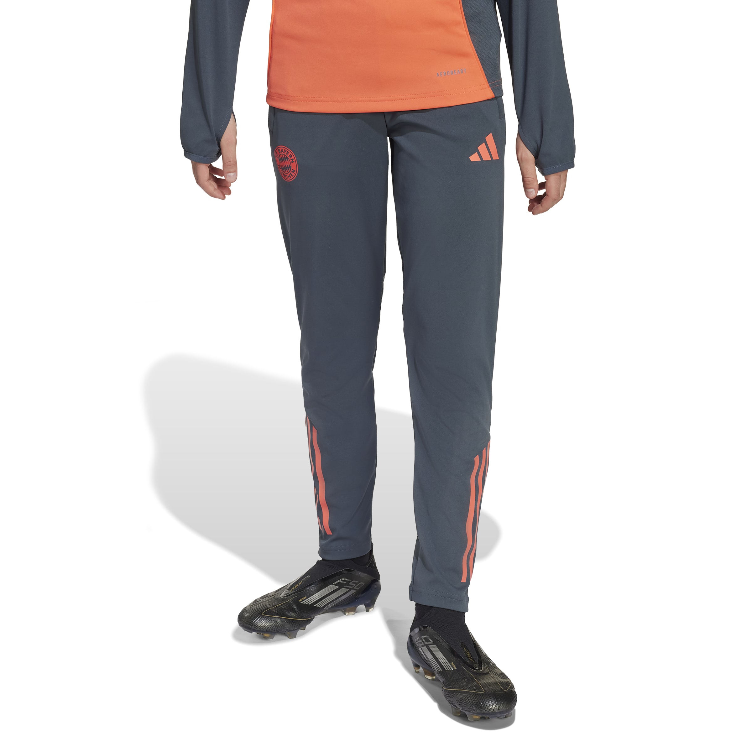 Adidas Bayern München Trainingsbroek 2025-2026 Kids Donkergrijs Oranje