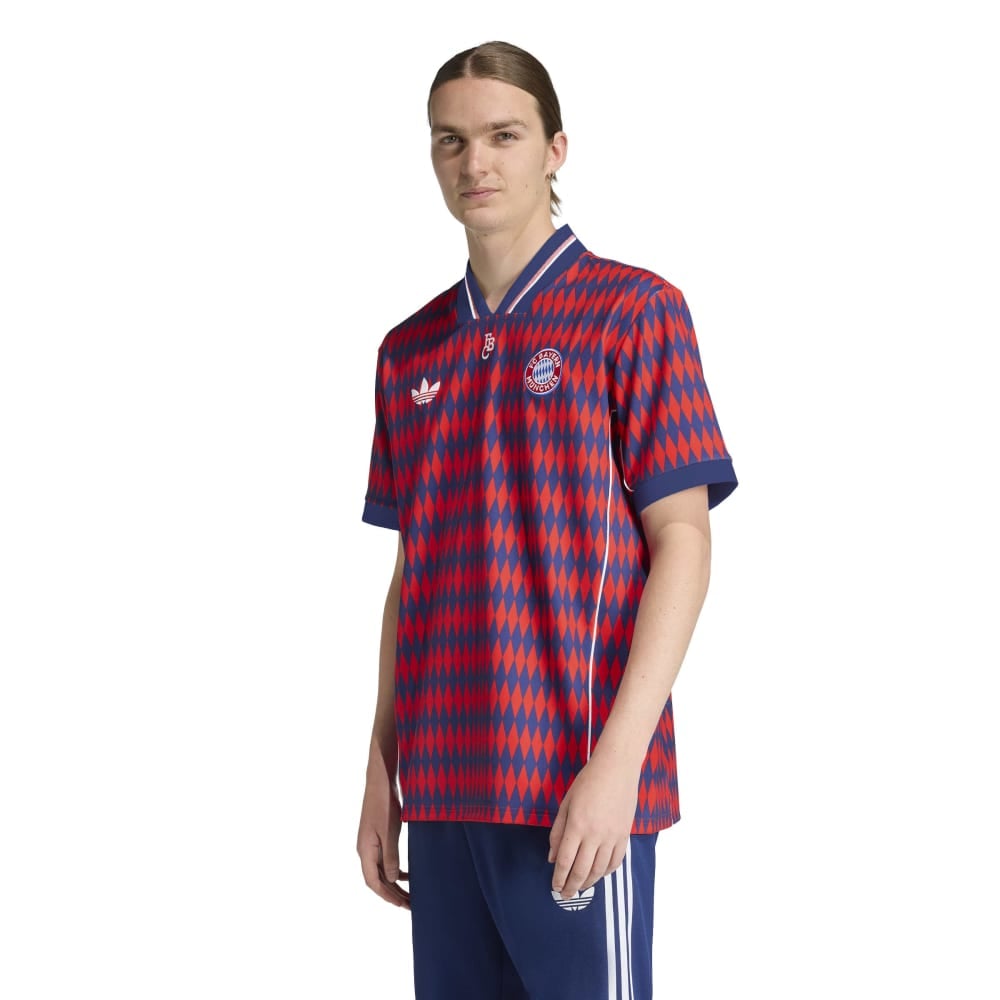 Adidas Bayern München Lifestyler T-Shirt Rood Blauw Wit