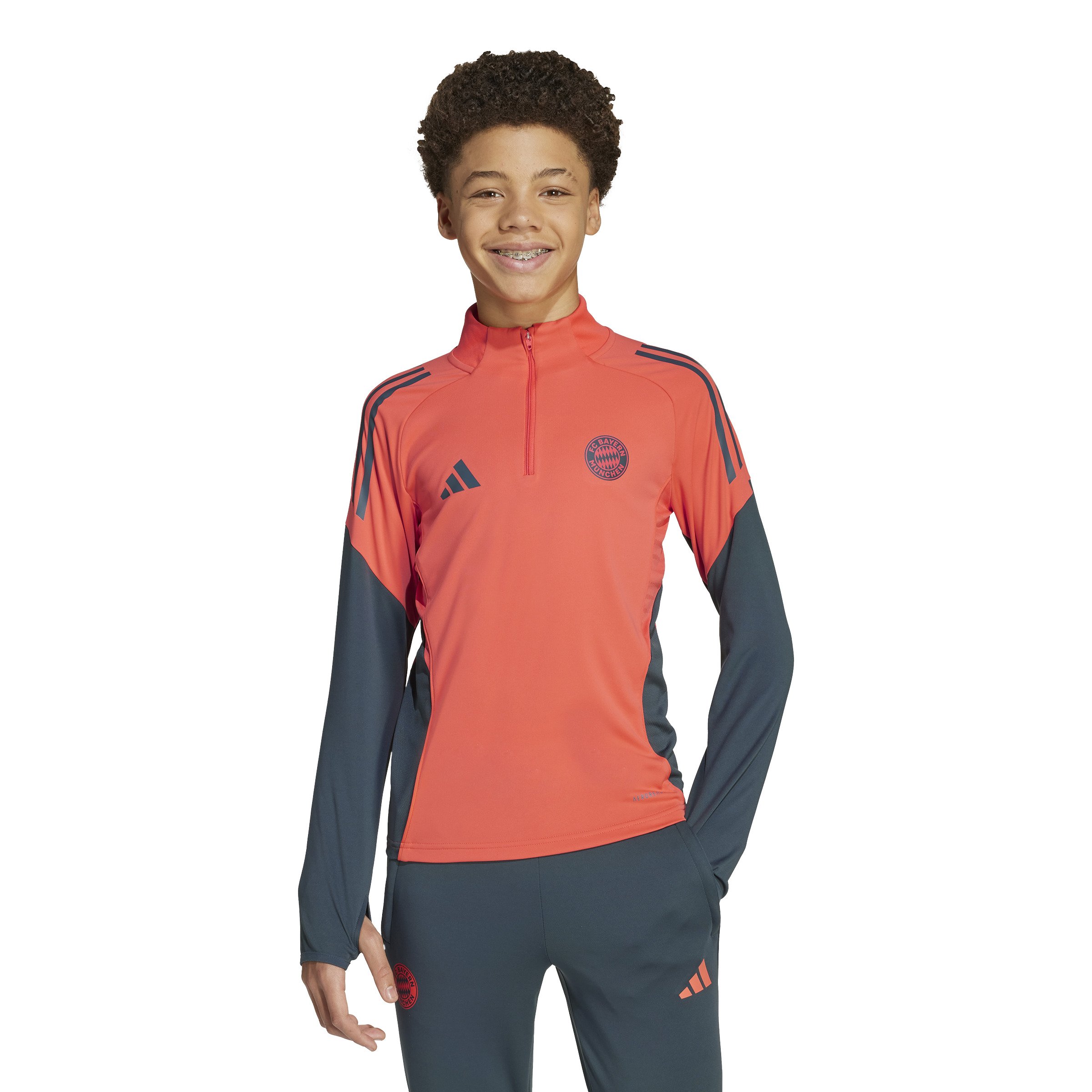 Adidas Bayern München Trainingstrui 1/4-Zip 2025-2026 Kids Oranje Donkergrijs