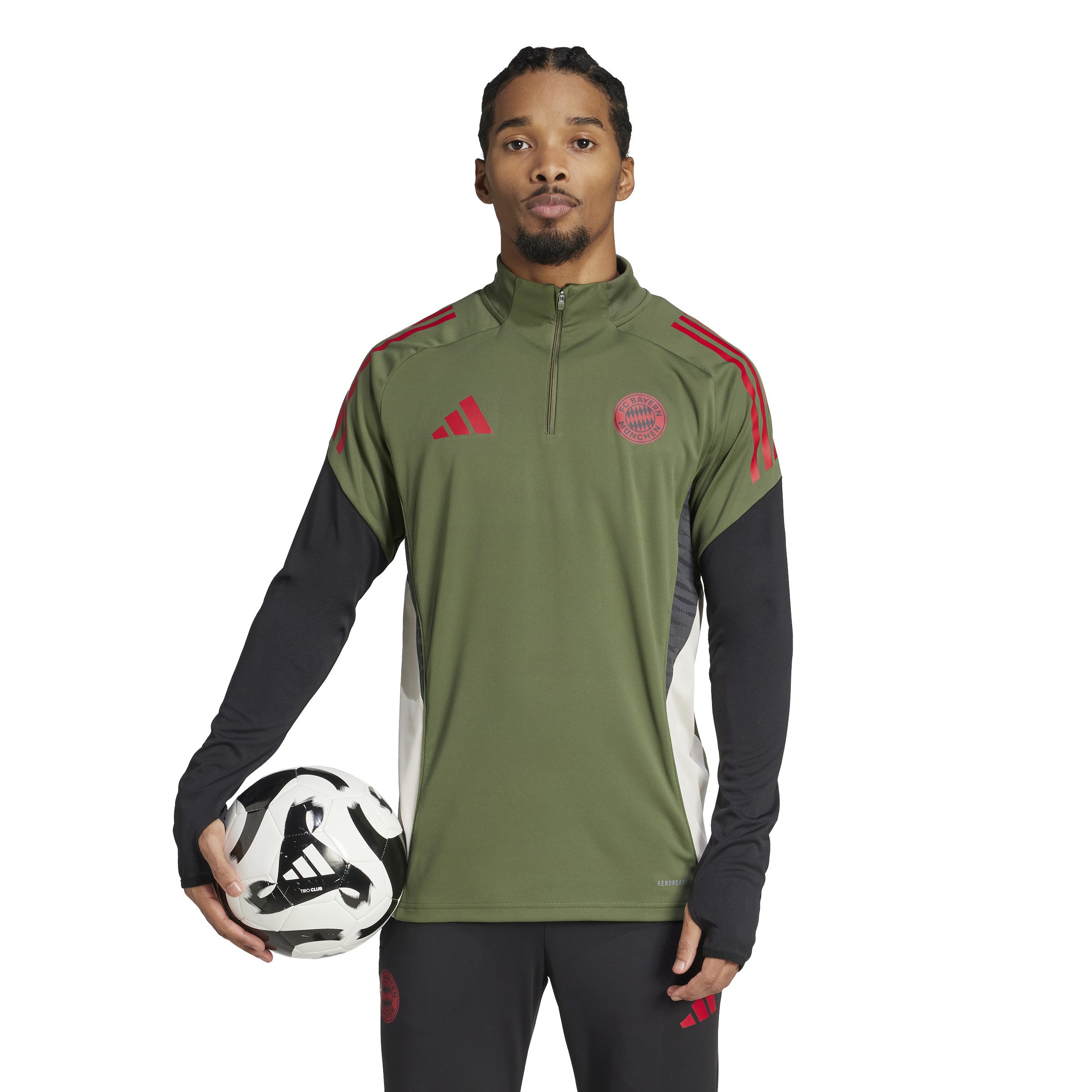 Adidas Bayern München Trainingstrui 1/4-Zip Europees 2025-2026 Groen Rood Zwart