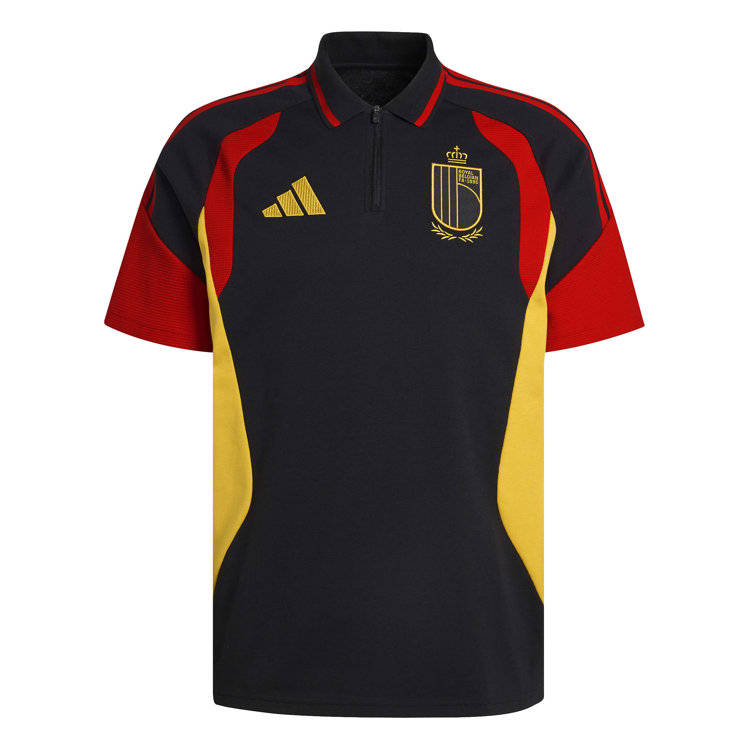 Adidas België Polo 2026-2028 Zwart Geel Rood