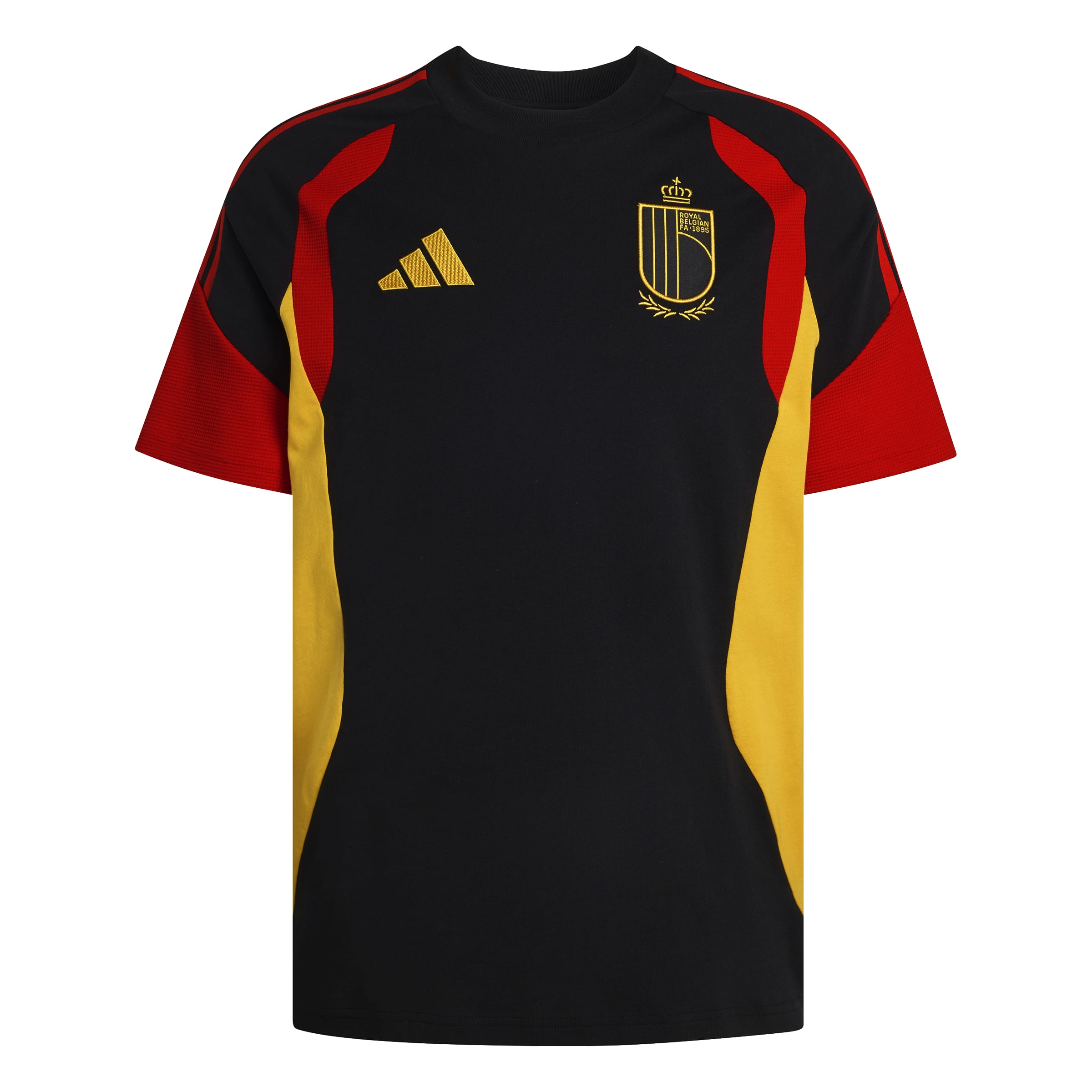 Adidas België T-Shirt 2026-2028 Zwart Geel Rood