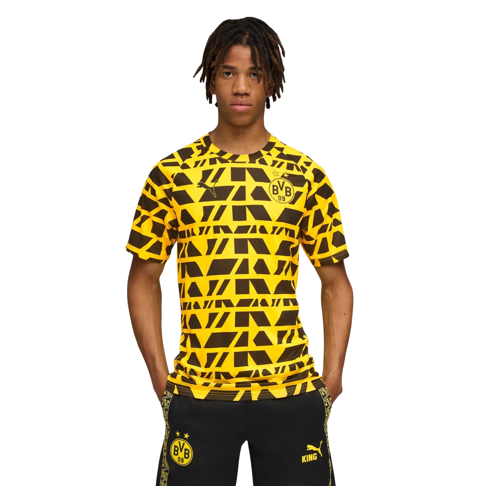 PUMA Borussia Dortmund Pre-Match Trainingsshirt 2025-2026 Geel Zwart