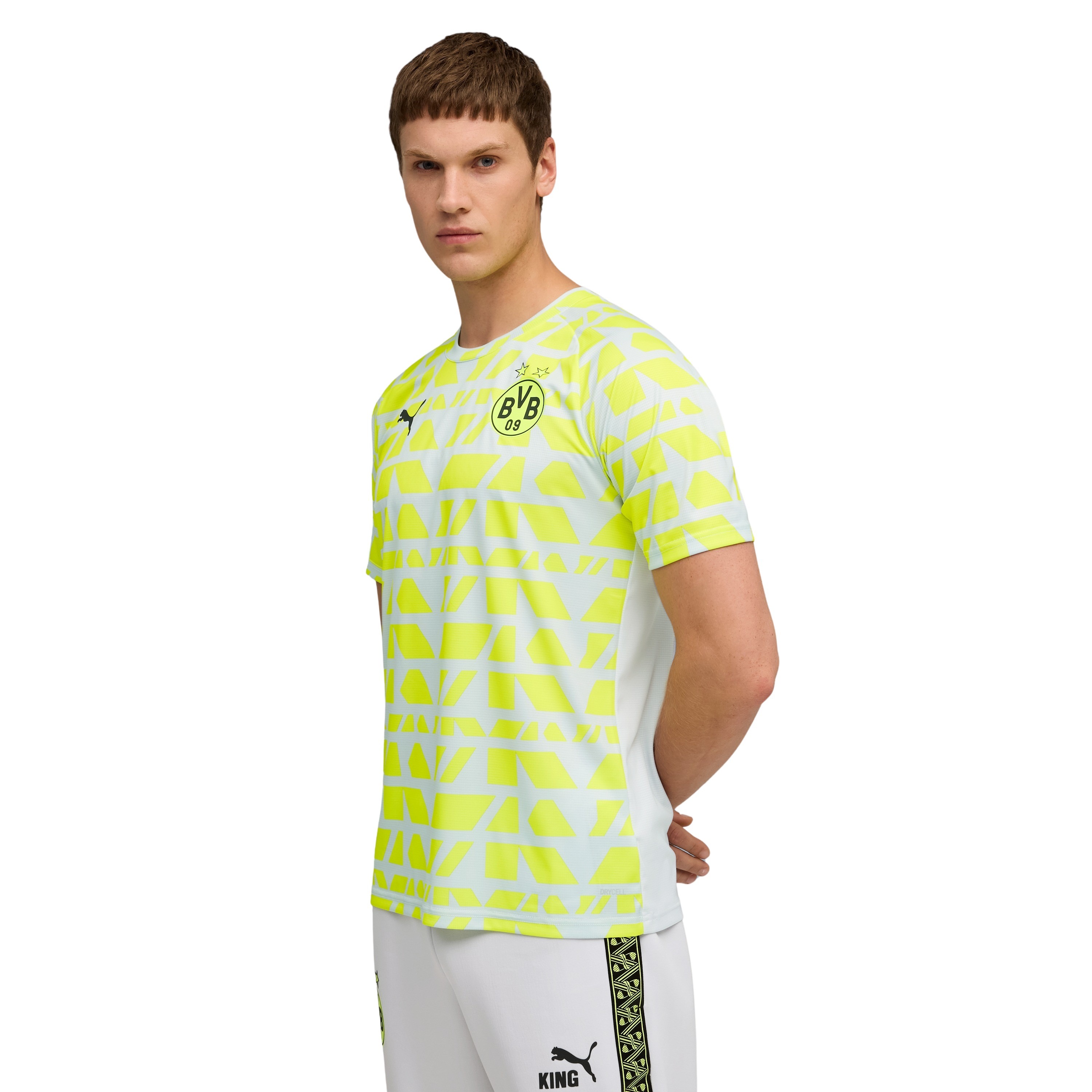 PUMA Borussia Dortmund Pre-Match Trainingsshirt 2025-2026 Zilver Geel