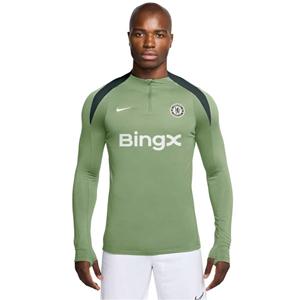 Nike Chelsea Strike Trainingstrui 1/4-Zip 2025-2026 Grijsgroen Donkergroen