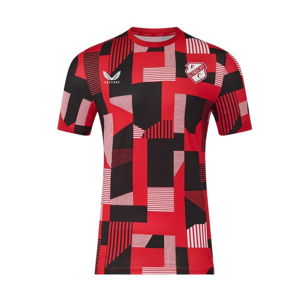 FC Utrecht Pre-Match Trainingsshirt 2025-2026 Rood Antraciet Wit