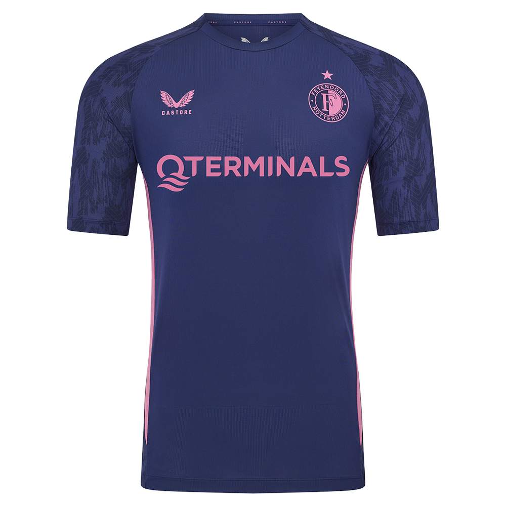 Castore Feyenoord Trainingsshirt 2025-2026 Donkerblauw Roze