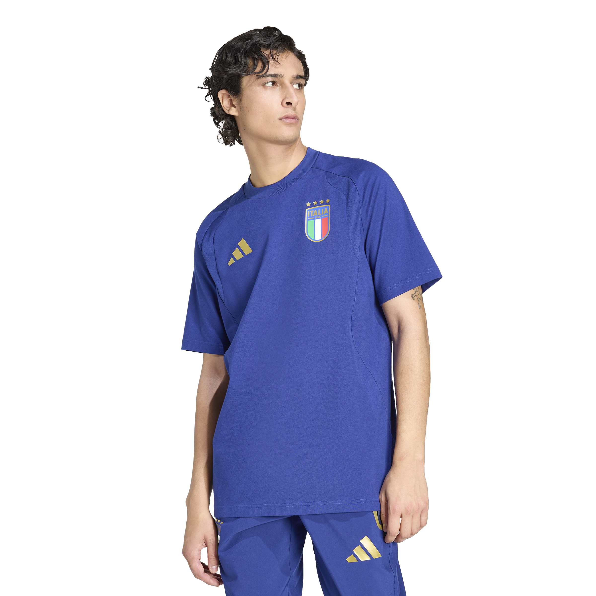 Adidas Italië Tiro Travel T-Shirt 2026-2028 Blauw