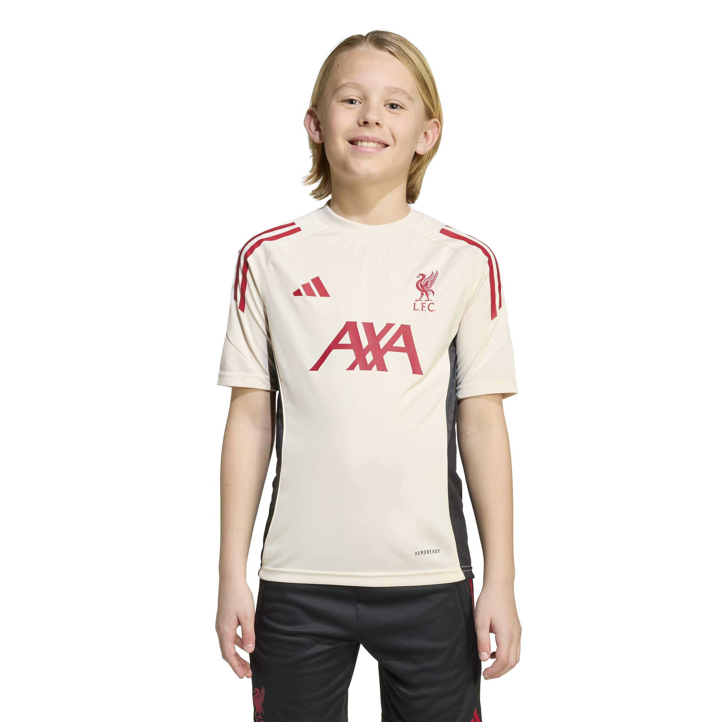 Adidas Liverpool Trainingsshirt 2025-2026 Kids Wit Rood Zwart