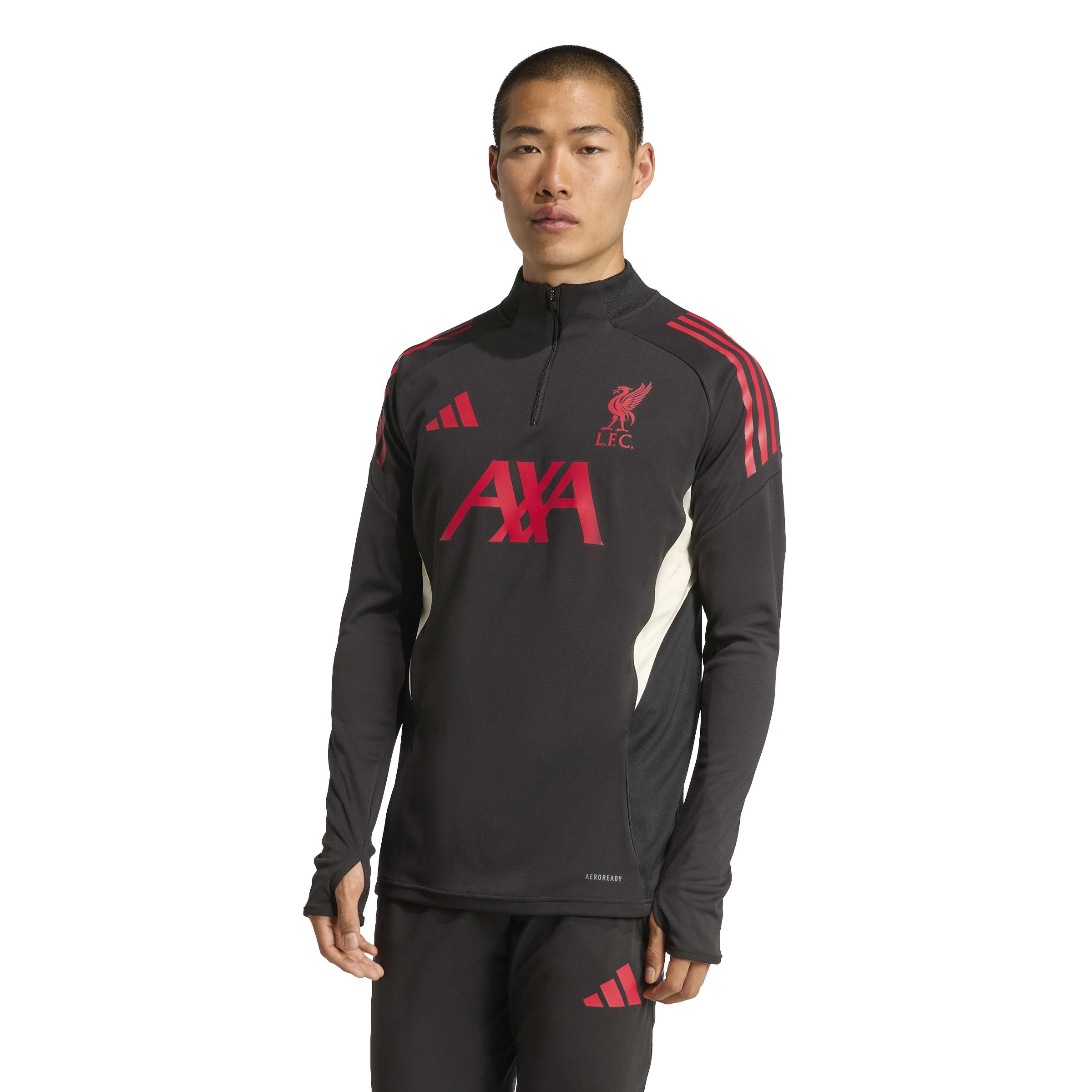 Adidas Liverpool Trainingstrui 1/4-Zip 2025-2026 Zwart Rood Wit