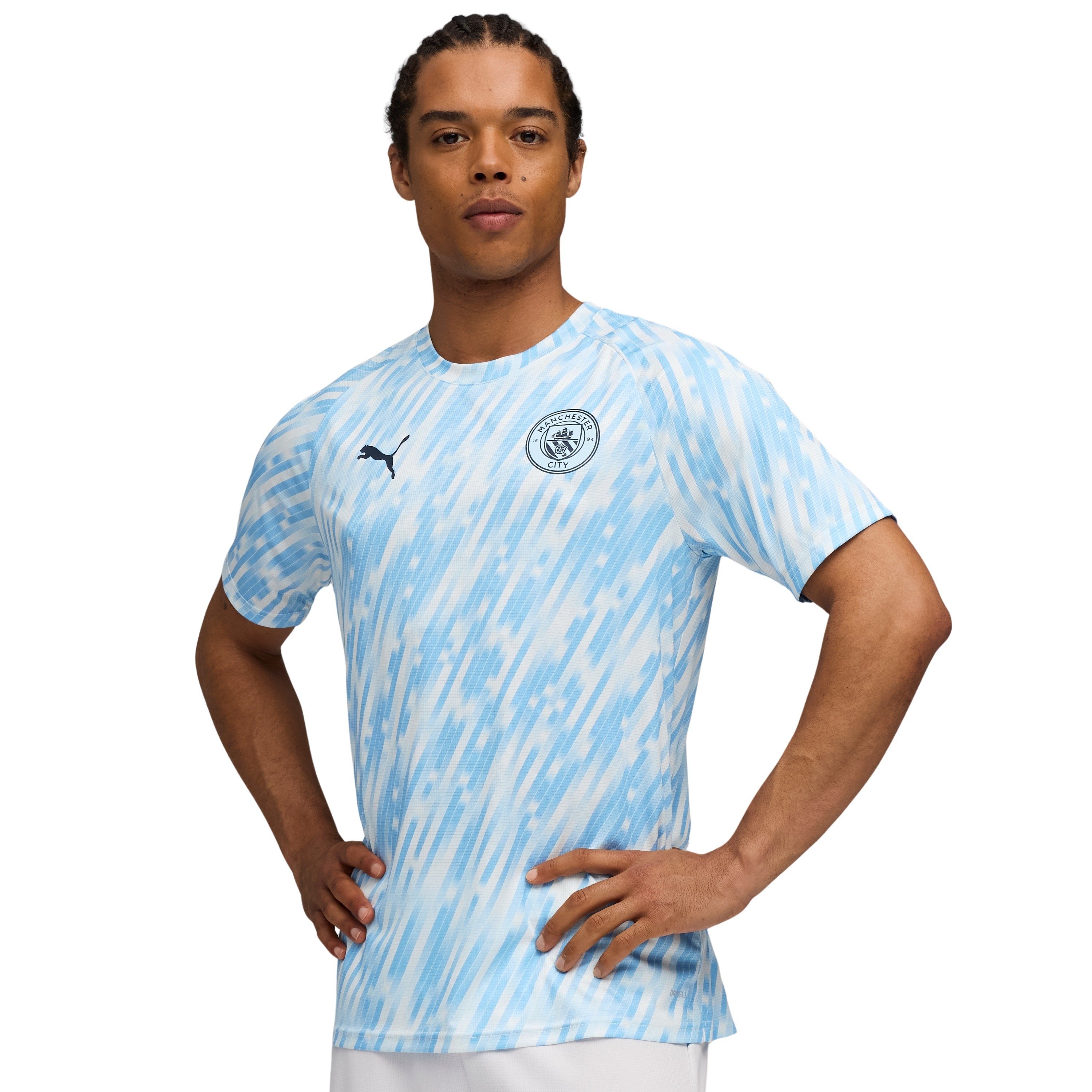 PUMA Manchester City Pre-Match Trainingsshirt 2025-2026 Lichtblauw Wit Donkerblauw