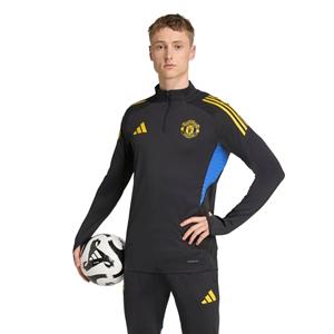 Adidas Manchester United Trainingstrui 1/4-Zip 2025-2026 Zwart Blauw Geel