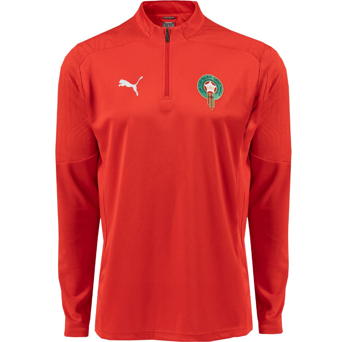 Marokko Trainingstrui 1/4-Zip 2024-2026 Rood Zilver