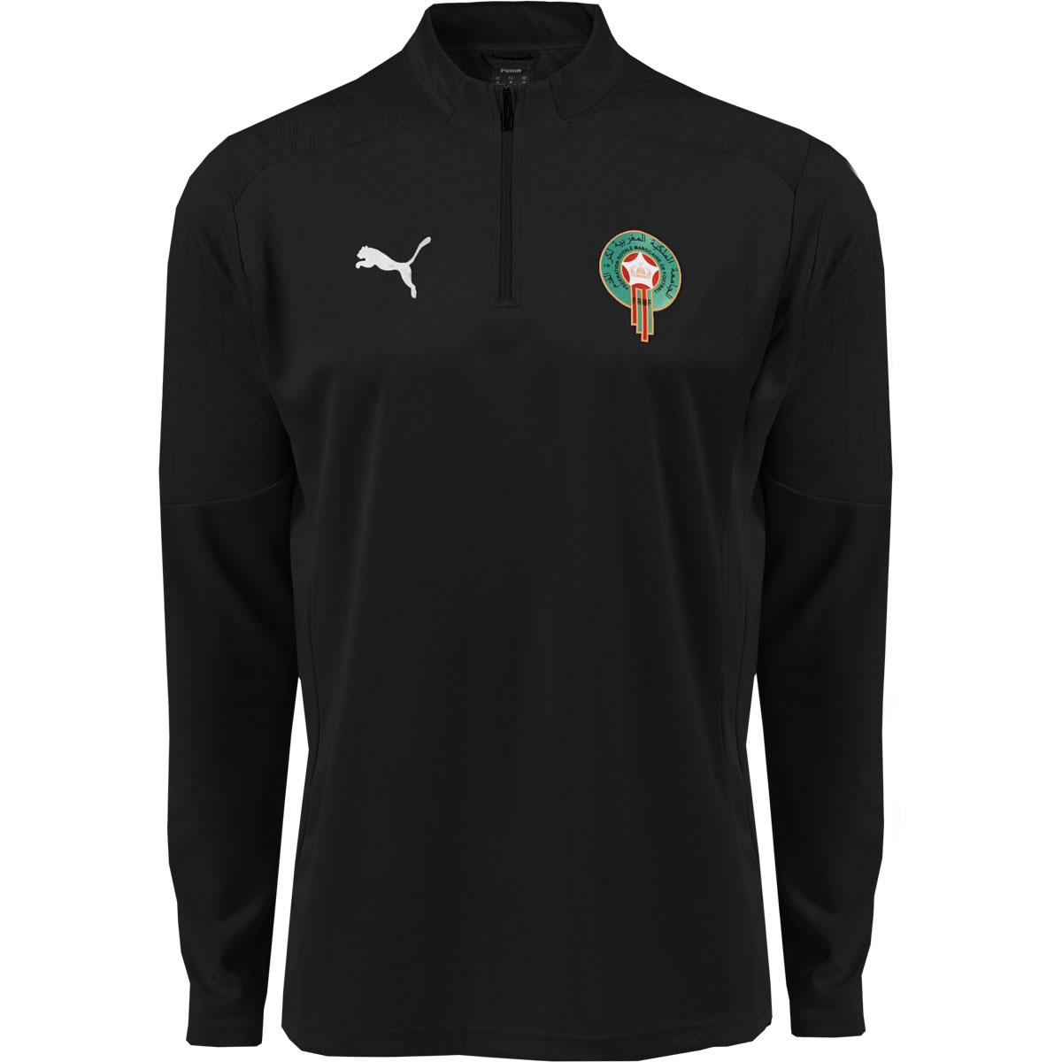 Marokko Trainingstrui 1/4-Zip 2024-2026 Zwart Zilver