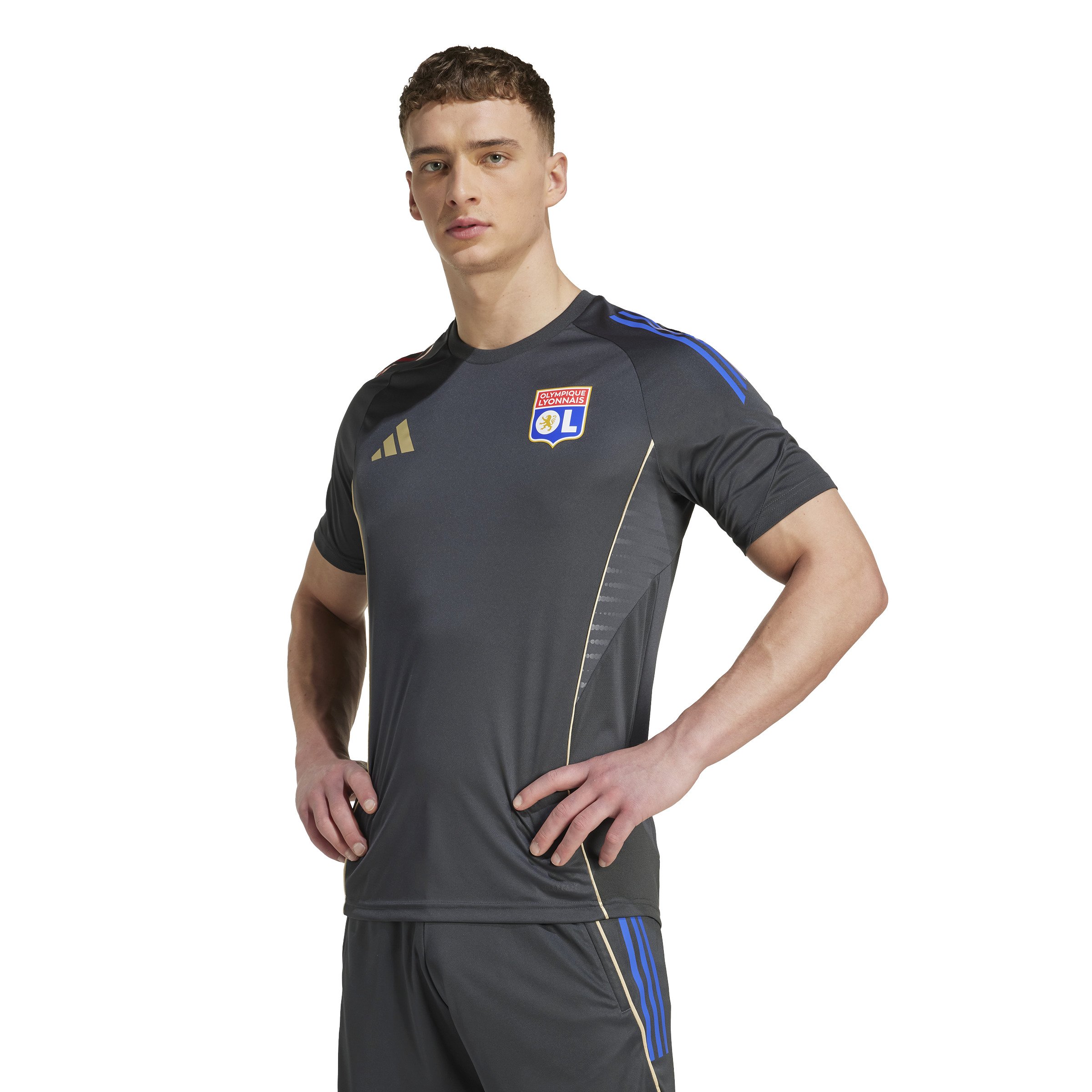 Olympique Lyon Trainingsshirt 2025-2026 Donkergrijs Goud Rood Blauw