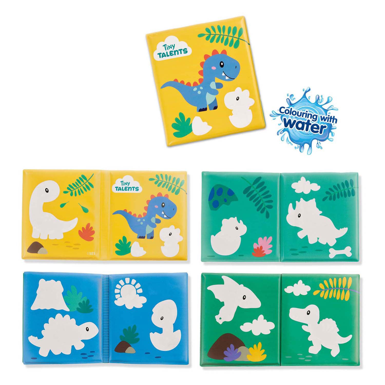 SES badboek - kleuren met water dino's