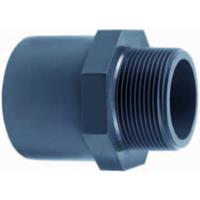 PVC puntstuk met buitendraad - 20 mm x 1/2- 16 ato