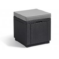 Allibert Cube Sitzhocker mit Stauraum Graphitgrau 213785 Grau