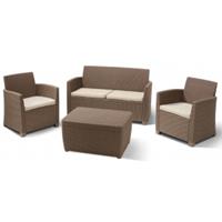 Allibert Corona loungeset met kussenbox cappuccino