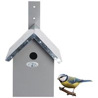 Esschert Design Vogelhaus für Blaumeisen Nistkasten Holz Grau