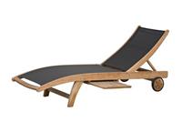 Exotan Caldo ligbed - teak & zwart textileen