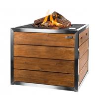 Happycocooning Happy : CT Stainless Steel/Teak Lounge Dining Vierkant - zwart