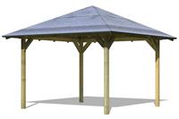 KARIBU Holzpavillon Cordoba BxT: 357x357 cm