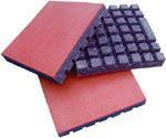 Rubberen tegels rood 1000x1000x25mm prijs per m2