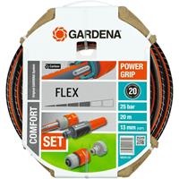 Gardena Set: Gartenschlauch Comfort FLEX 18034-20 13 mm (1/2") 20 Meter mit Systemteilen