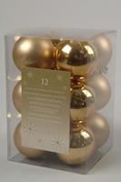 Ksd 12 kerstballen licht goud 60 mm