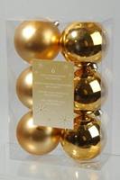 Ksd 6 kerstballen licht goud 80 mm