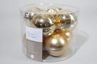 Ksd 8 kerstballen licht goud glans-mat 70 mm