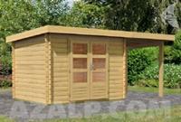 WOODFEELING Set: Gartenhaus Bastrup 3 BxT: 515x273 cm mit Anbaudach