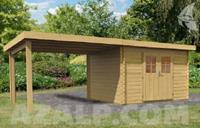 WOODFEELING Set: Gartenhaus Bastrup 7 BxT: 675x333 cm mit Anbaudach