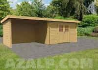 WOODFEELING Set: Gartenhaus Bastrup 7 BxT: 675x333 cm mit Anbaudach