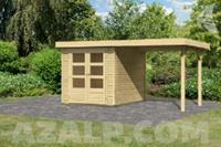 WOODFEELING Set: Gartenhaus Askola 2 BxT: 467x238 cm mit Anbaudach