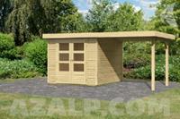 WOODFEELING Set: Gartenhaus Askola 3 BxT: 491x238 cm mit Anbaudach