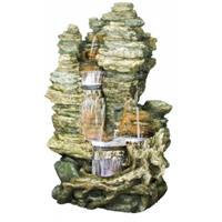 Ubbink AcquaArte Miami Wasserfall Felsstruktur Gartenbrunnen Set LED Springbr...