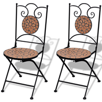 VidaXL Mozaekstoel bistro terracotta set van 2