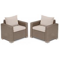 Allibert California loungestoel 1 zits cappuccino (2 stuks)